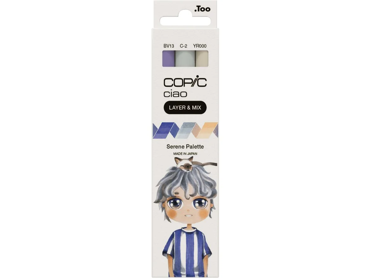 COPIC Marker ciao, 3er Set "Serene Palette", BV13, C2, YR000 (EAN: 4013695266817)