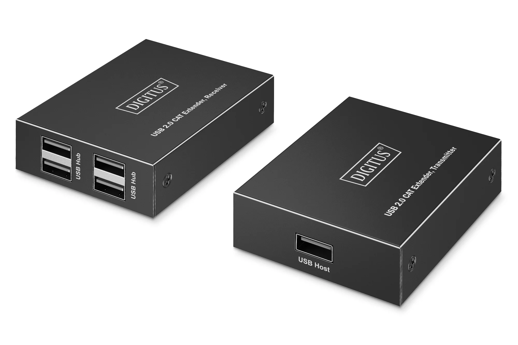 DIGITUS USB 2.0 Extender, USB-A, 4 Ports, schwarz (EAN: 4016032502104)
