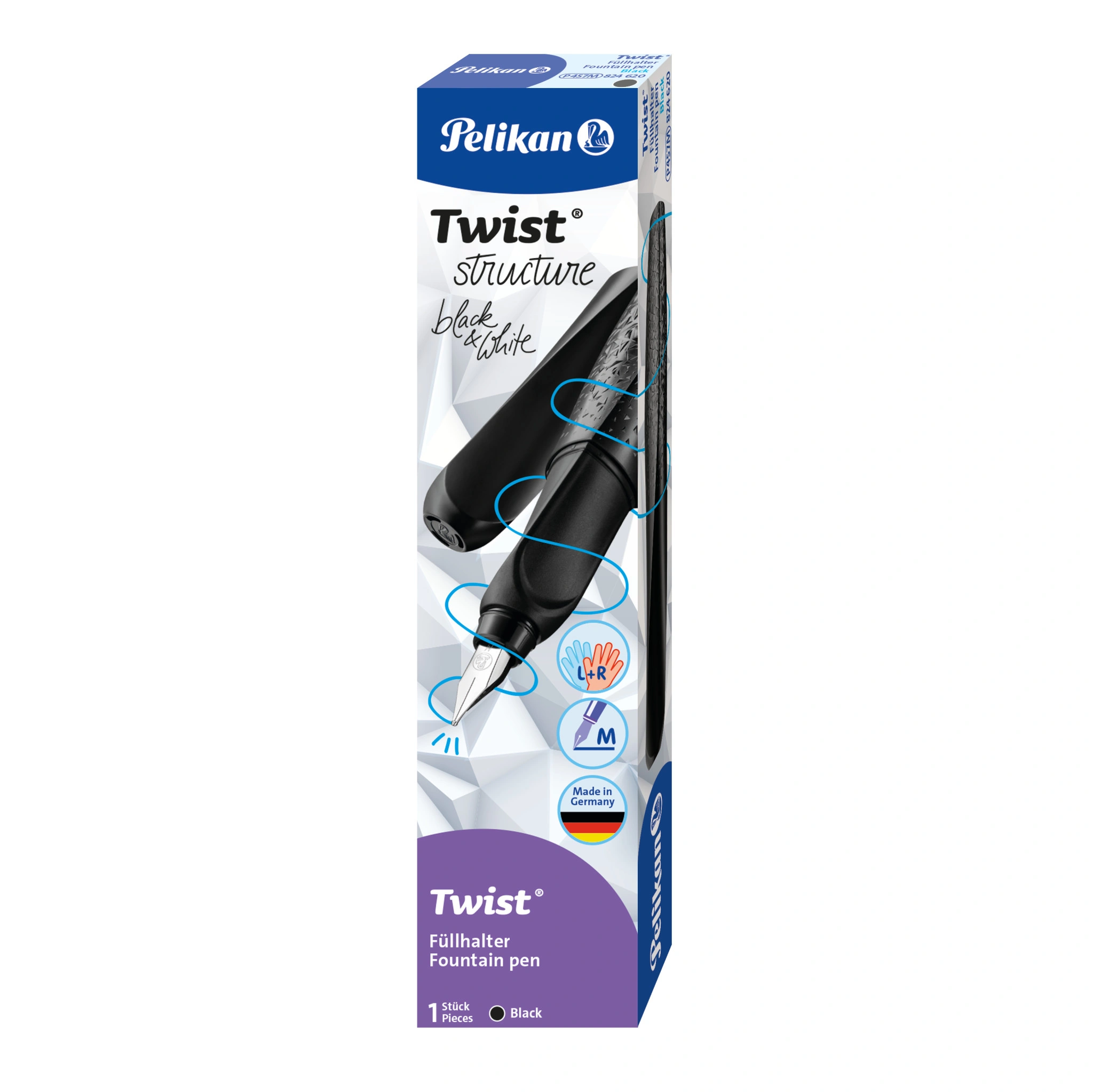 Pelikan Füllhalter Twist Structure, schwarz (EAN: 4012700824615)