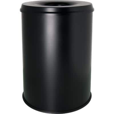helit Stahl-Papierkorb "the guardian", 15 Liter, schwarz (EAN: 4012086050134)