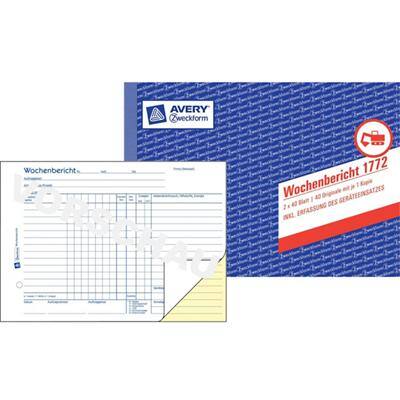 AVERY Zweckform Formularbuch "Wochenbericht", SD, A5 quer (EAN: 4004182017722)