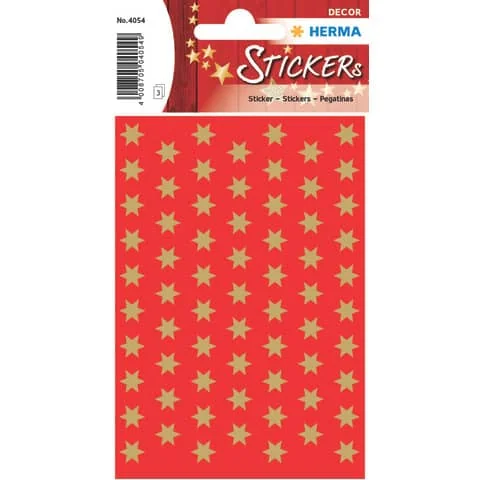 HERMA Weihnachts-Sticker DECOR "Sterne", 8 mm, gold (EAN: 4008705040549)