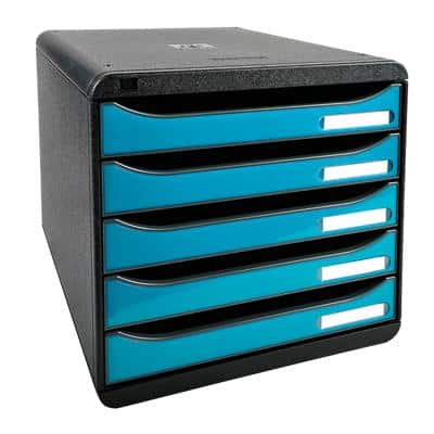 EXACOMPTA Schubladenbox BIG-BOX PLUS, 5 Schübe, türkis (EAN: 9002493423596)