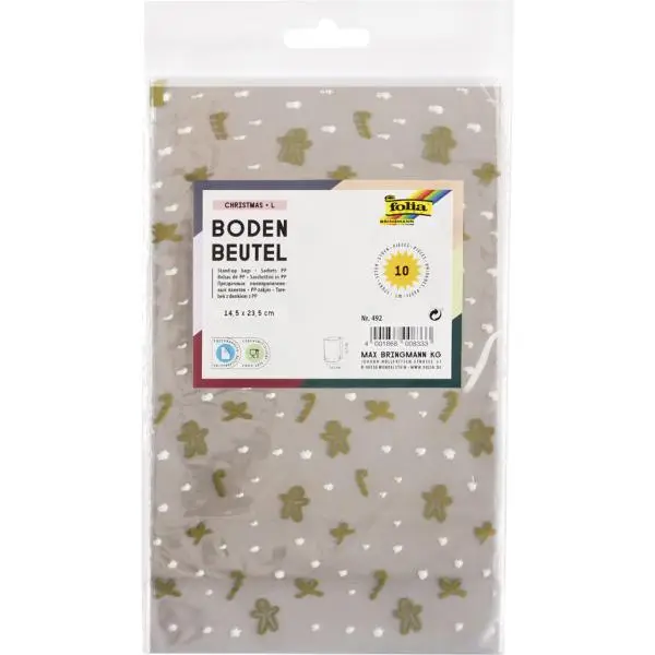 folia Weihnachts-Bodenbeutel, Maße: (B)180 x (H)300 mm, transparent (EAN: 4001868008364)