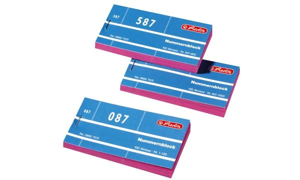 herlitz Nummernblock, Nummern 1-1000, 100 Abrisse je Block (EAN: 4008110892702)