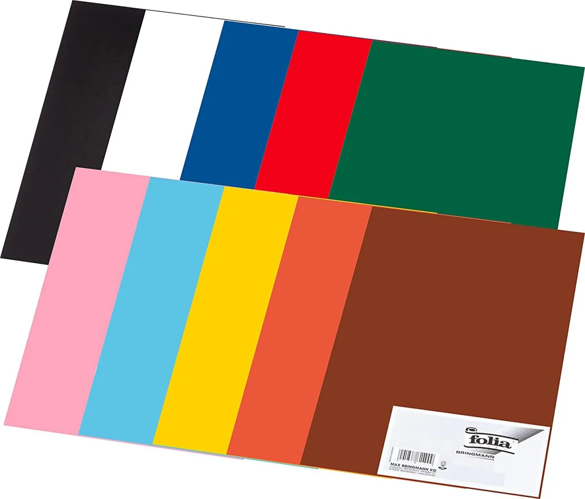 folia Tonpapier, DIN A3, 130 g/qm, farbig sortiert (EAN: 4001868006094)