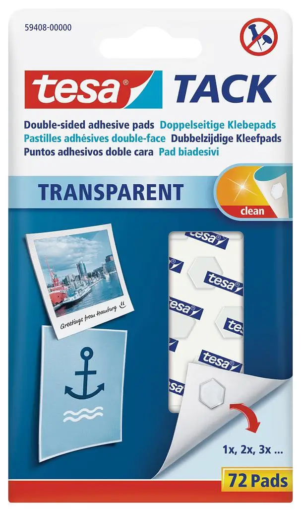 tesa TACK Klebepads, transparent, beidseitig klebend (EAN: 4042448366849)