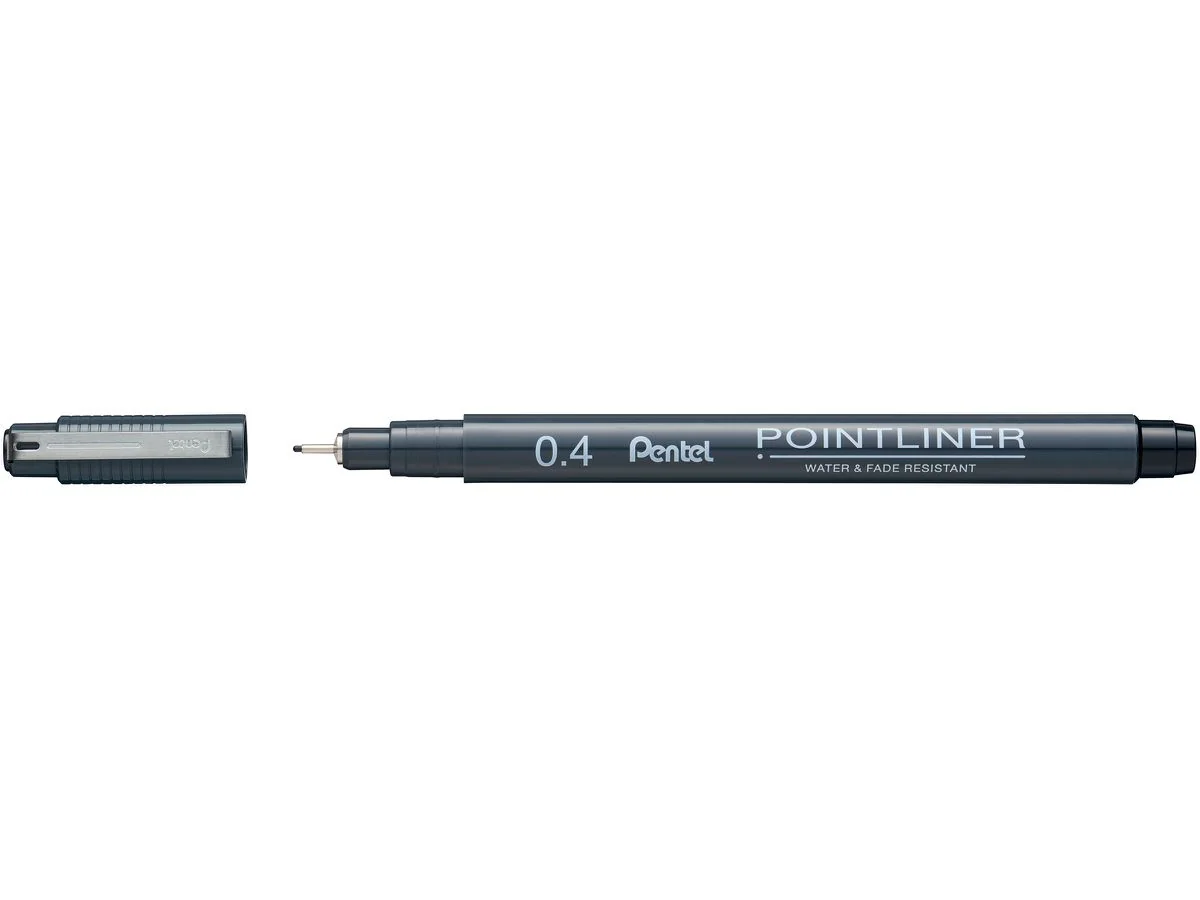 PentelArts Permanent Fineliner Pointliner, schwarz, 0,4 mm (EAN: 0884851060150)