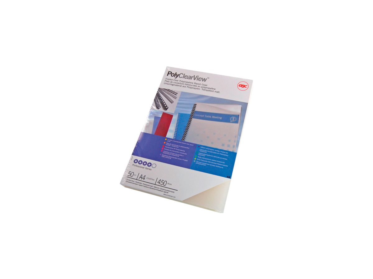 GBC Einbanddeckel PolyClearView, DIN A4, 0,35 mm,transparent (EAN: 0013465387166)