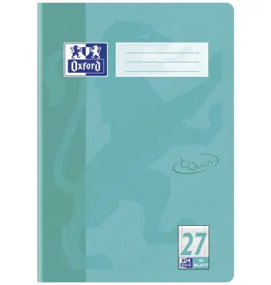 Oxford Schulheft "Touch", DIN A4, Lineatur 27, aqua (EAN: 4006144005983)