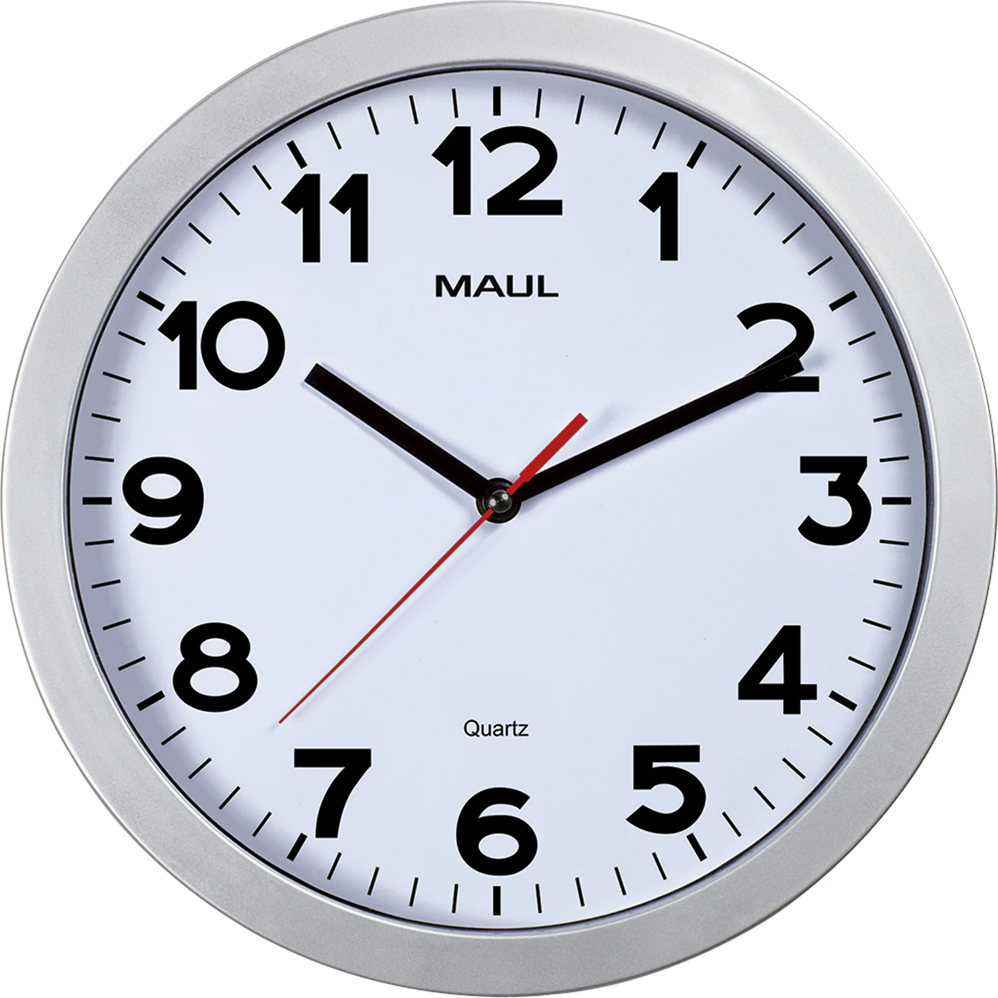 MAUL Wanduhr/Quarzuhr MAULstep, Durchmesser: 300 mm, silber (EAN: 4002390065689)
