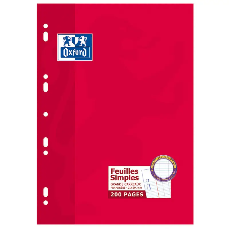 Oxford Feuilles simples perforées, A4, seyès (EAN: 3020127874534)