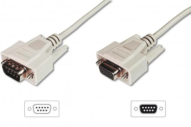 DIGITUS 9-Pol Sub-D Kabel, Stecker - Kupplung, 3,0 m, beige (EAN: 4016032301479)