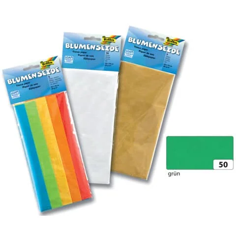 folia Seidenpapier, (B)500 x (H)700 mm, 20 g/qm, grün (EAN: 4001868900507)