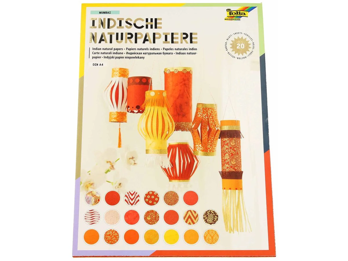 folia Naturpapierblock "MUMBAI", DIN A4, 20 Blatt, rot und orange (EAN: 4001868090734)