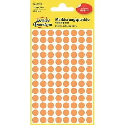 AVERY Zweckform Markierungspunkte, Durchmesser 8 mm, orange (EAN: 4004182031780)