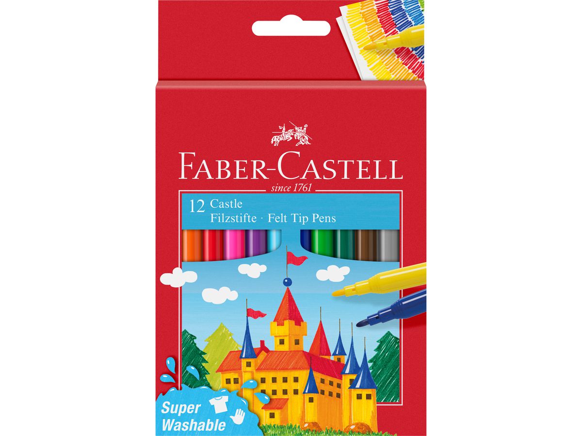 FABER-CASTELL Fasermaler CASTLE, 12er Kartonetui (EAN: 4005405542014)