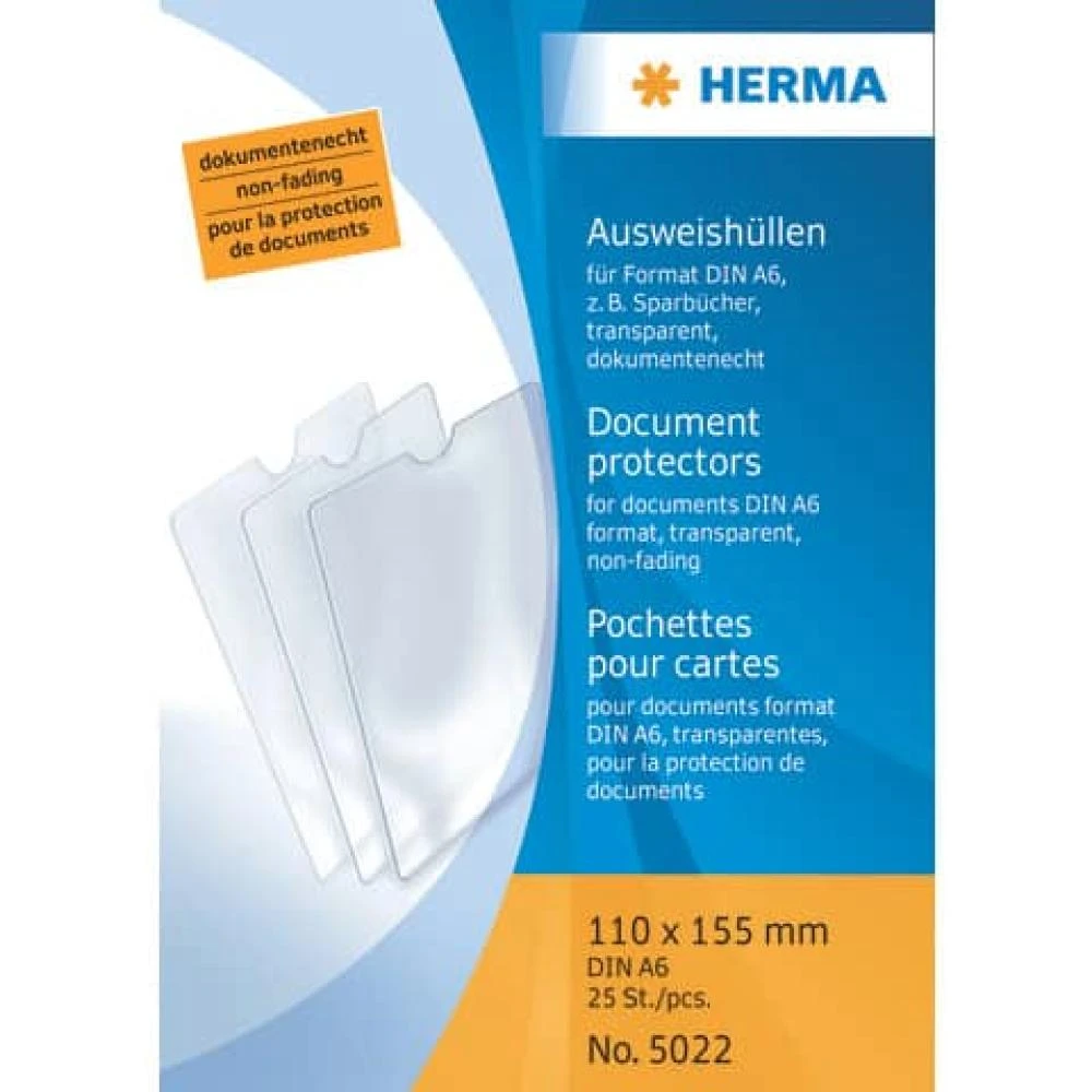 HERMA Ausweishülle, PP, 1-fach, 0,14 mm, Format: 110 x 155mm, transparent (EAN: 4008705050227)