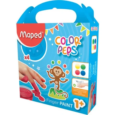 Maped my first Fingerfarbe COLOR'PEPS, 4er Kartonetui, gelb, grün, rot, blau (EAN: 3154148125105)
