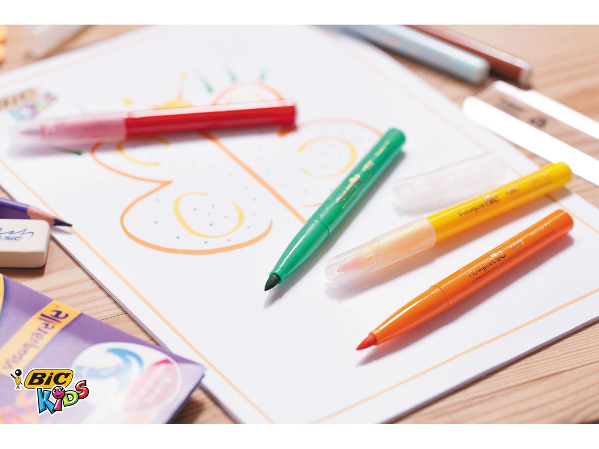 BIC KIDS Fasermaler Visaquarelle, 10er Kartonetui (EAN: 3270220001553)