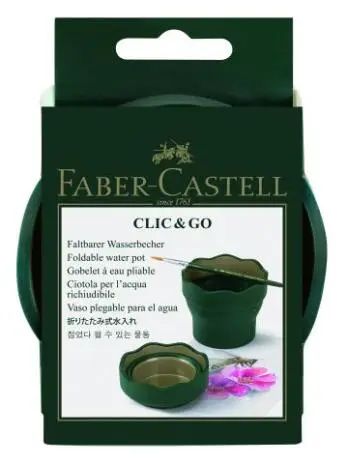 FABER-CASTELL Wasserbecher CLIC & GO, dunkelgrün (EAN: 4005401815204)