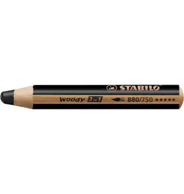 STABILO Multitalentstift woody 3 in 1, rund, schwarz (EAN: 4006381115520)