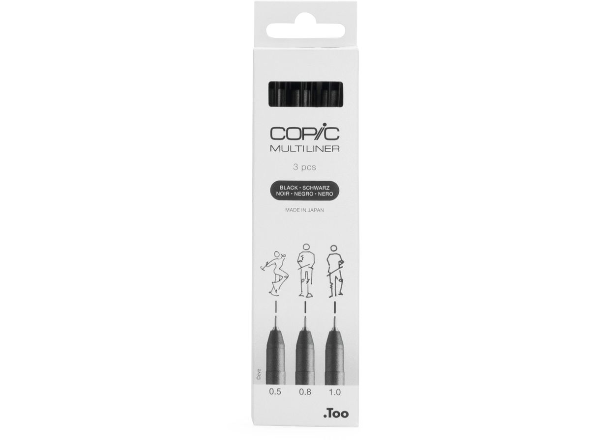 COPIC Fineliner MULTILINER, schwarz, 3er Set (EAN: 4013695266053)