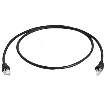 Telegärtner Patchkabel, Kat.6A (tief), S/FTP, 1,0 m, schwarz (EAN: 4018359288167)