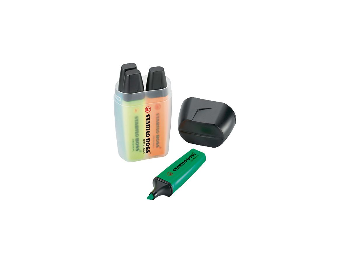 STABILO Textmarker BOSS ORIGINAL, 4er BIG BOSS Box (EAN: 4006381177160)