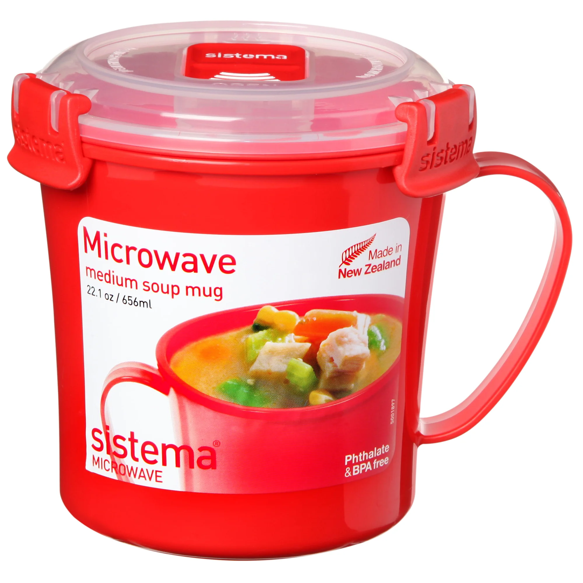 Sistema Mikrowellendose MEDIUM SOUP MUG, 650 ml, rot (EAN: 9414202011077)