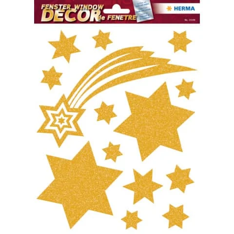 HERMA Weihnachts-Fensterbild "Sterne", gold (EAN: 4008705151092)