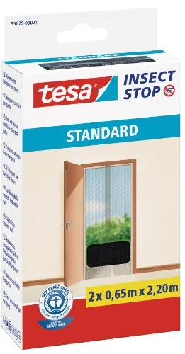 tesa Fliegengitter INSECT STOP für Türen, 0,65 m x 2,20 m, anthrazit (EAN: 4042448095732)