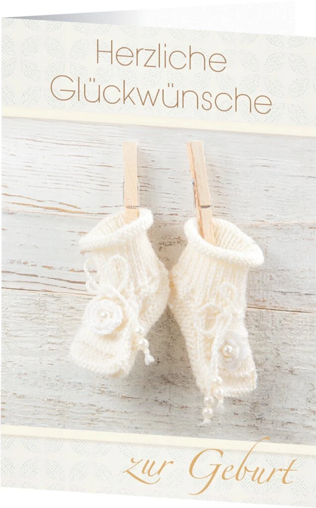 sigel Geburtskarte "Baby", (B)115 x (H)170 mm, weiß-beige (EAN: 4004360833939)