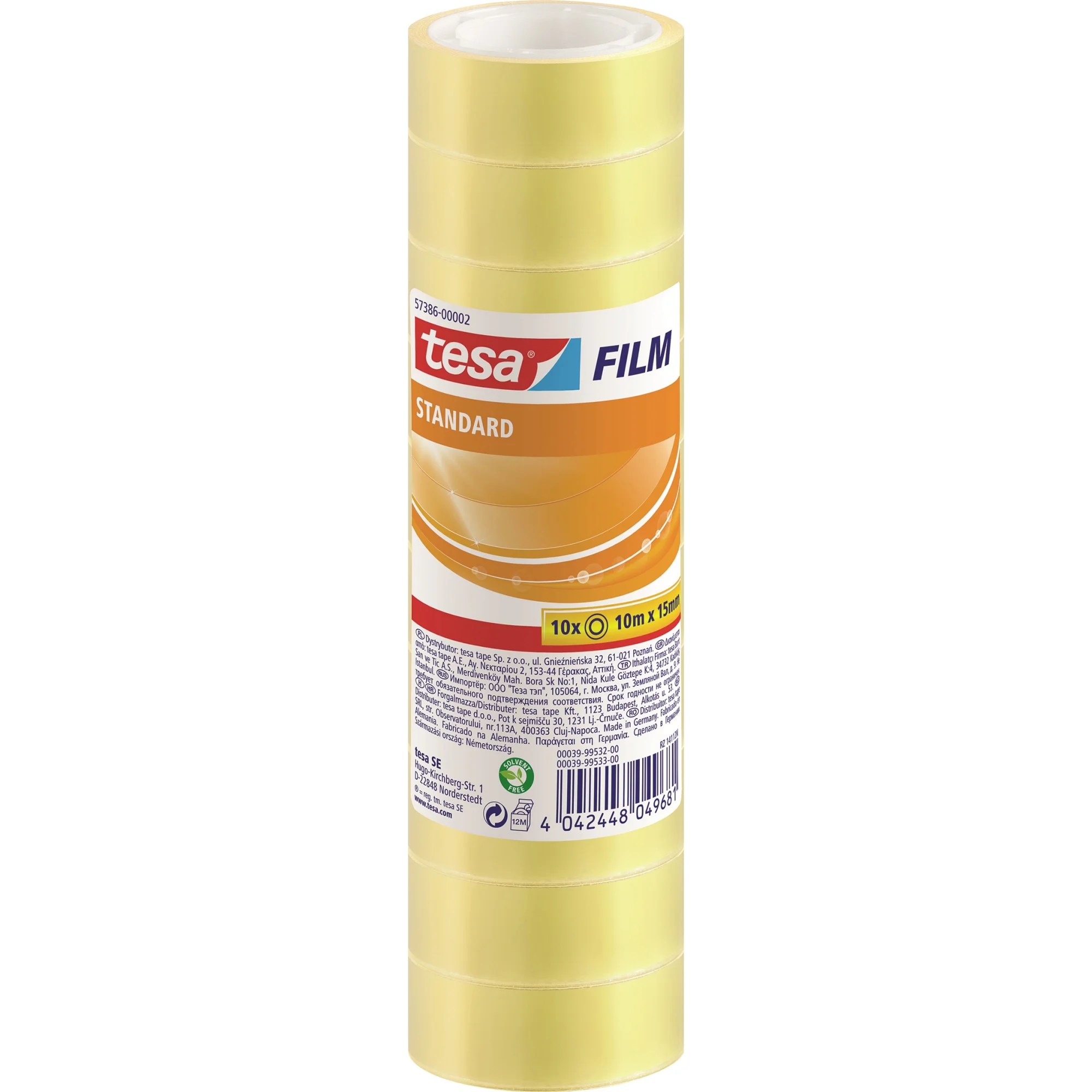 tesa Film standard, transparent, 15 mm x 10 m (EAN: 4042448049681)