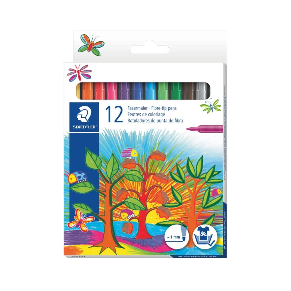 STAEDTLER Fasermaler Noris, 12er Kartonetui (EAN: 4007817015711)