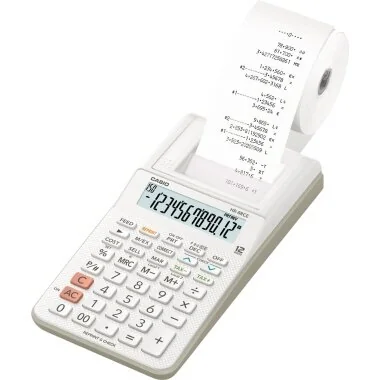 CASIO druckender Tischrechner Modell HR-8 RCE-WE, weiß (EAN: 4549526612671)
