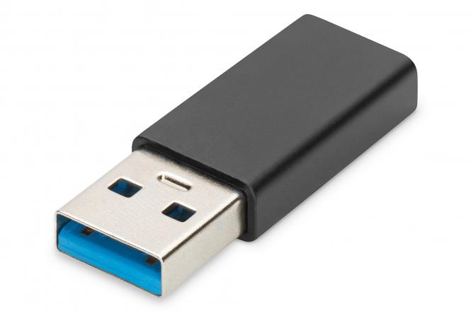 DIGITUS USB Type-C Adapter, USB A - USB-C, schwarz (EAN: 4016032467410)