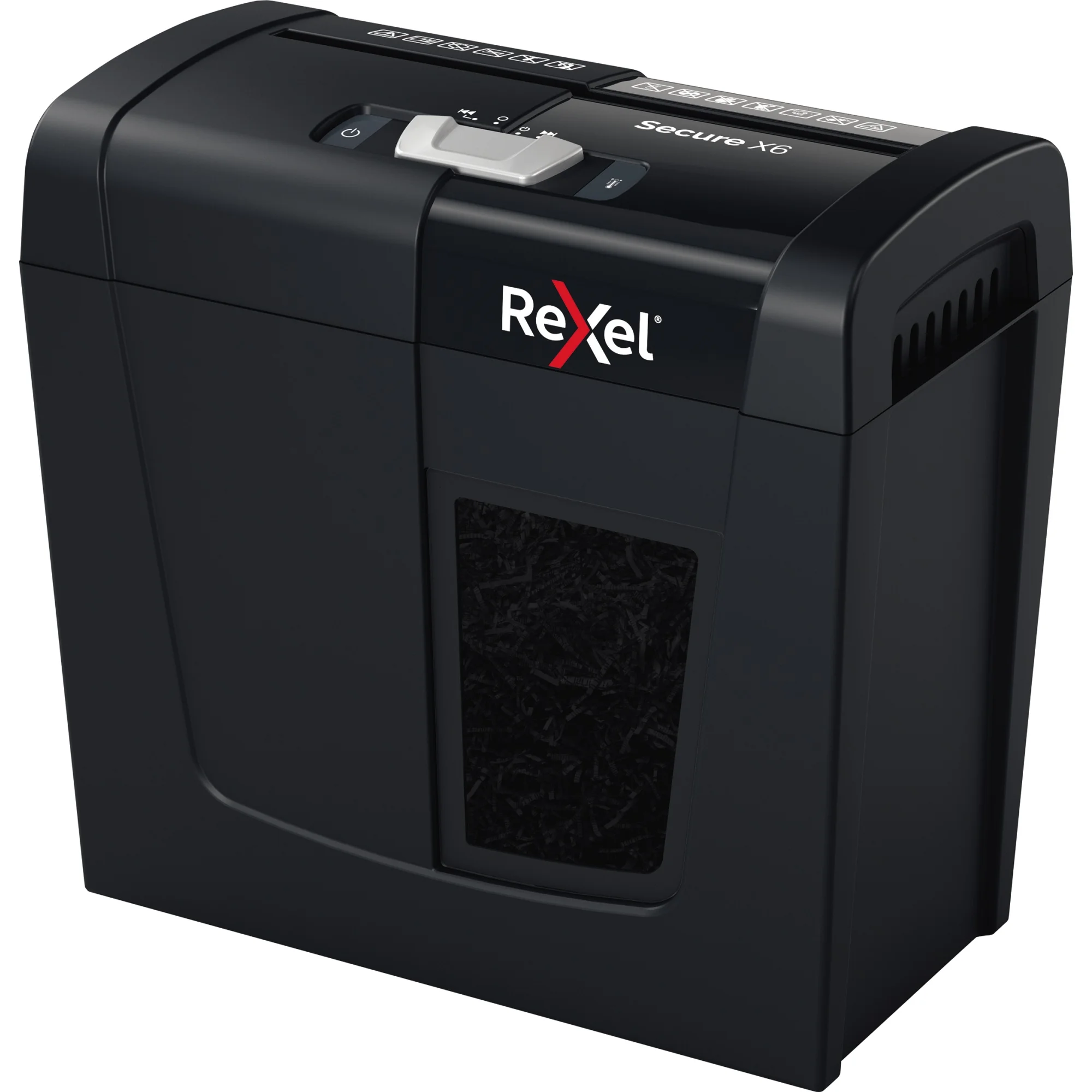 REXEL Aktenvernichter Secure X6, Partikel 4 x 40 mm, schwarz (EAN: 5028252615266)