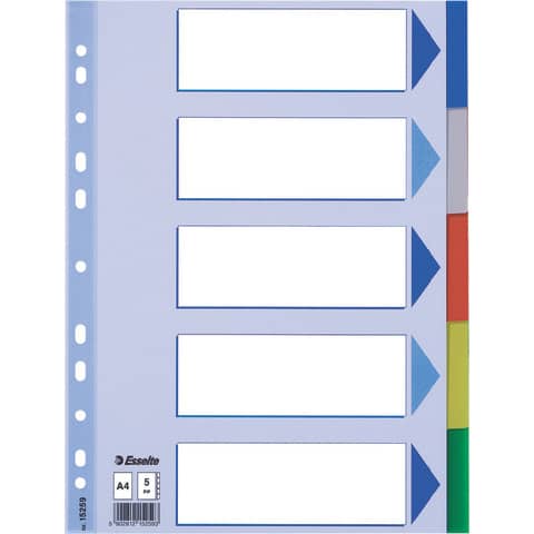 Esselte Kunststoff-Register, blanko, A4, PP, 5-teilig (EAN: 5902812152593)