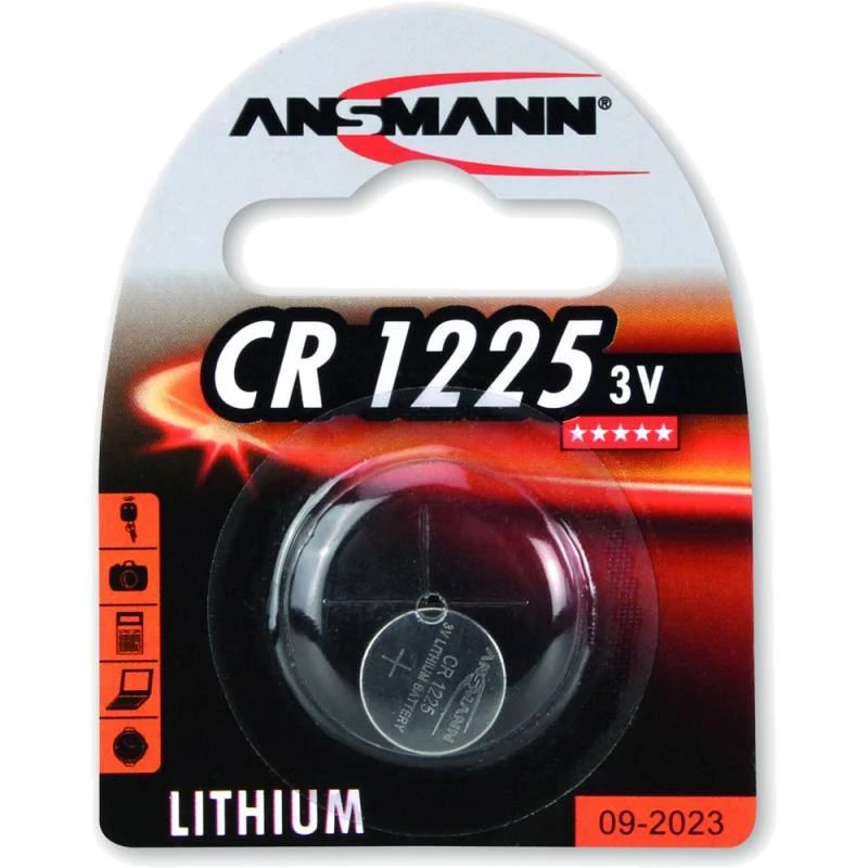 ANSMANN Lithium Knopfzelle CR1225, 3 Volt, 1er Blister (EAN: 4013674024773)