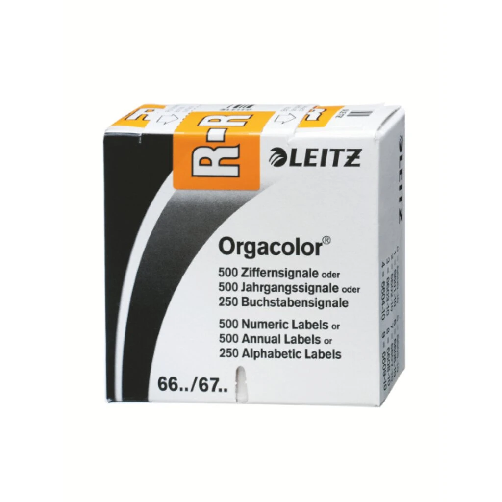 LEITZ Buchstabensignal Orgacolor "R", auf Rolle, orange (EAN: 4002432314300)