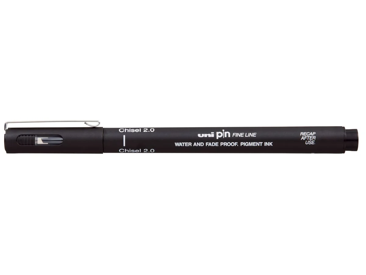 uni-ball Fineliner PIN Chisel 2.0, Keilspitze, schwarz (EAN: 4902778270981)
