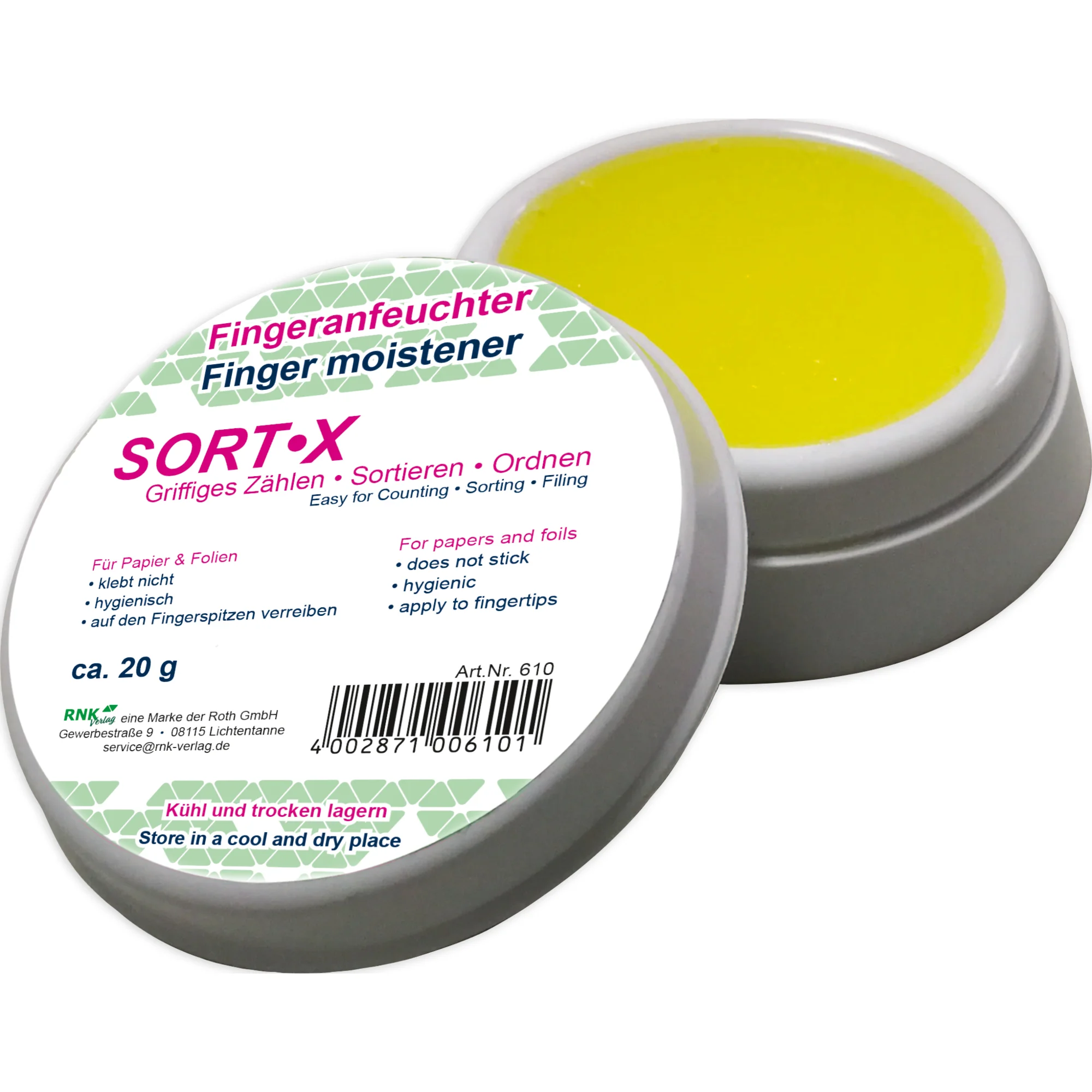 RNK Verlag Fingeranfeuchter "OPTI Sortex", 20 g (EAN: 4002871006101)