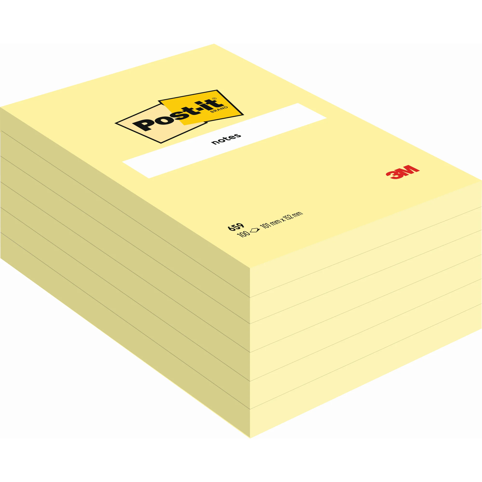 Post-it Haftnotizen notes, 102 x 152 mm, foliert, gelb (EAN: 3134375014229)