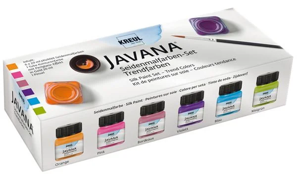 KREUL Seidenmalfarbe JAVANA, Trendfarben-Set, 6 x 20 ml (EAN: 4000798818005)