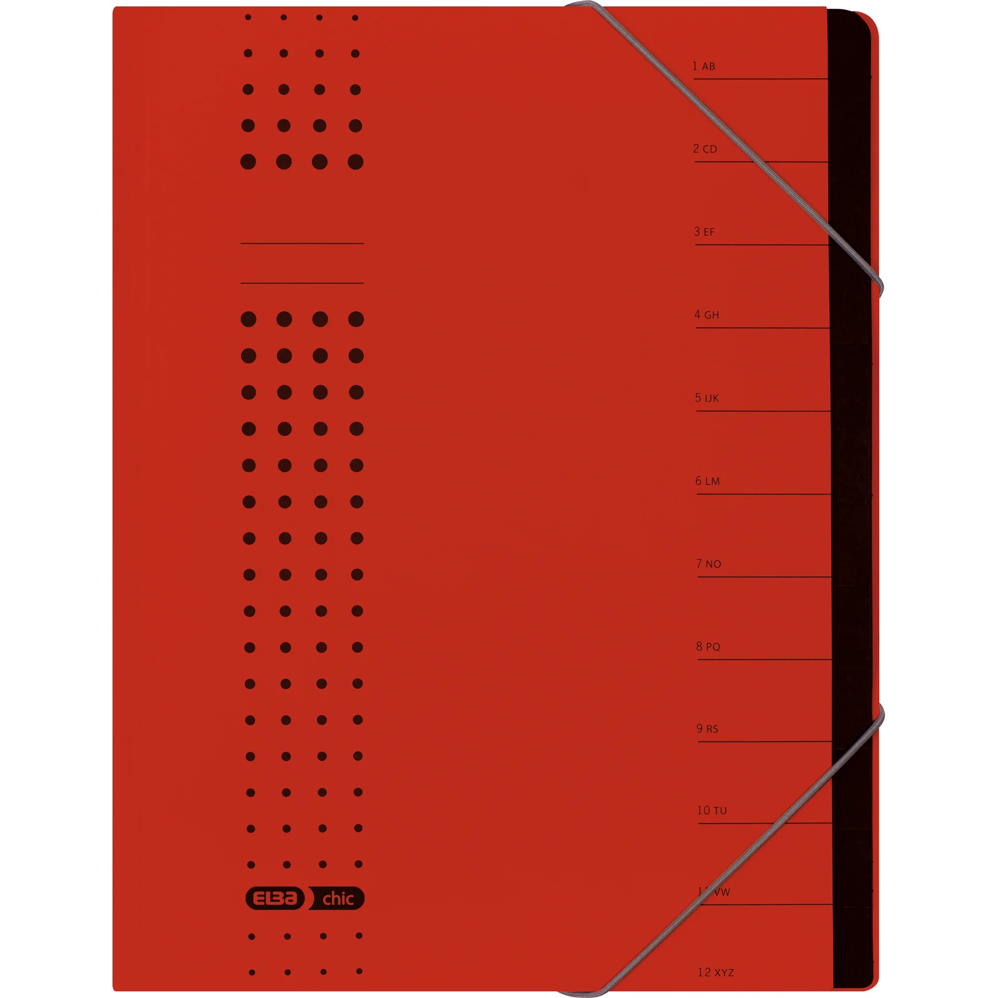 ELBA chic-Ordnungsmappe, A4 rot, Fächer 1-12, Karton (EAN: 4002030421073)