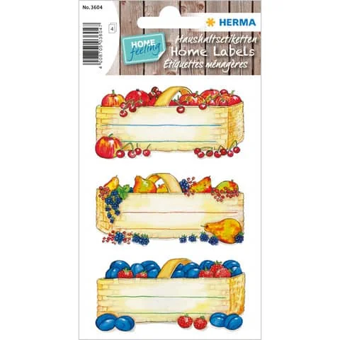 HERMA Haushalts-Etiketten Obstkörbe, 76 x 35 mm, bunt (EAN: 4008705036047)
