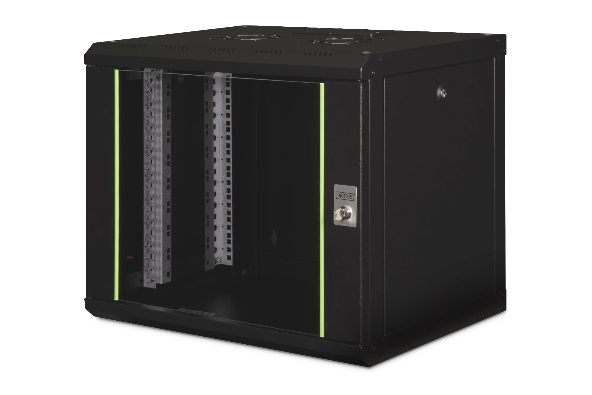 DIGITUS 19" Wandverteiler Unique Line, 9 HE, schwarz, schwarz (RAL9005) (EAN: 4016032257653)