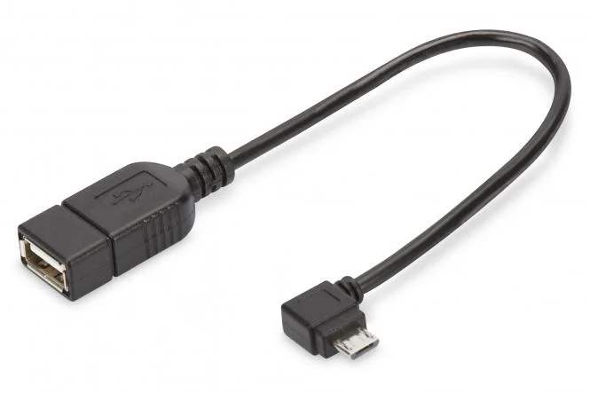DIGITUS USB 2.0 Adapterkabel, Micro USB-B - USB-A, 0,15 m, schwarz (EAN: 4016032339076)