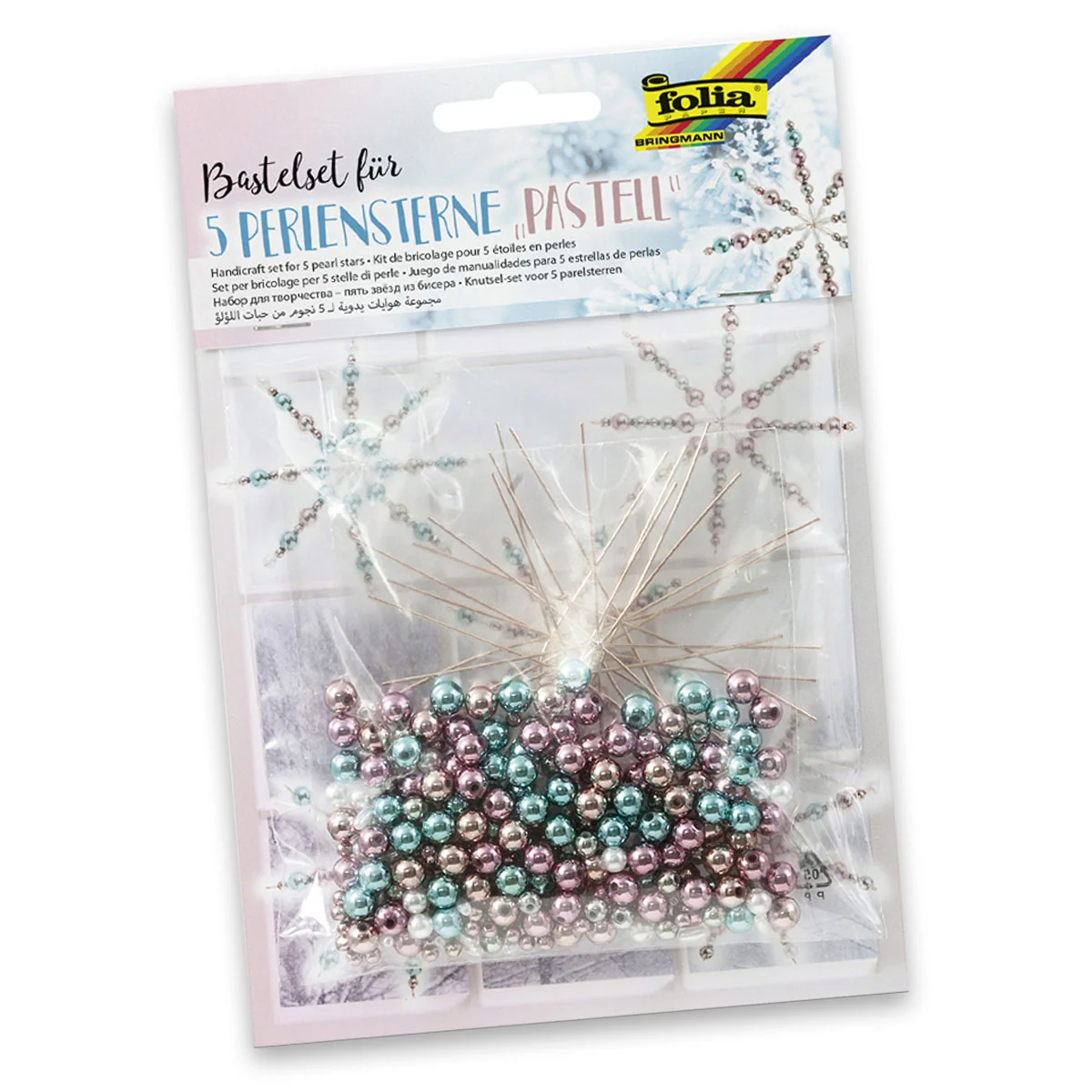 folia Perlensterne-Set "Pastell", 340-teilig, Pastellfarben (EAN: 4001868099430)